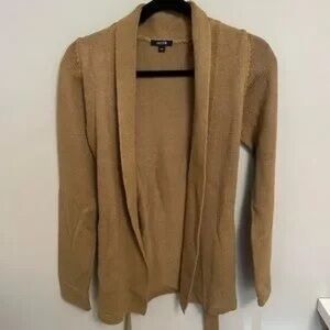 Jacob Open-Front Shawl Collar Cardigan - Tan